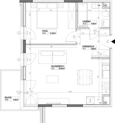 Plan 2 pok. 50m²