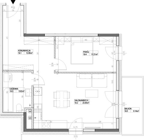 Plan 2 pok. 54m²