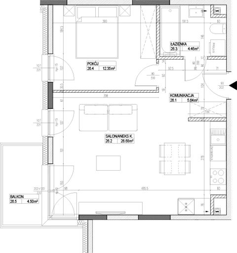 Plan 2 pok. 50m²
