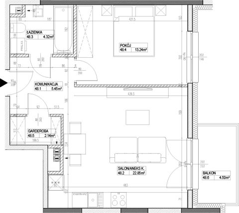 Plan 2 pok. 49m²