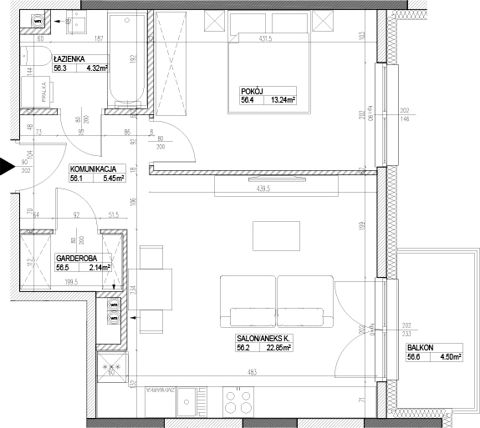 Plan 2 pok. 49m²