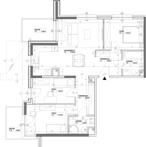 Plan 4 pok. 82m²