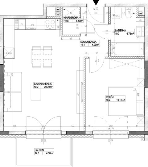 Plan 2 pok. 50m²