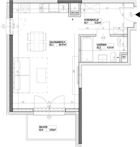 Plan 1 pok. 37m²