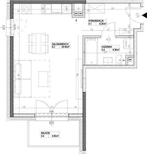 Plan 1 pok. 37m²
