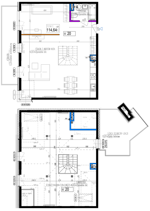 Plan 1 pok. 115m²
