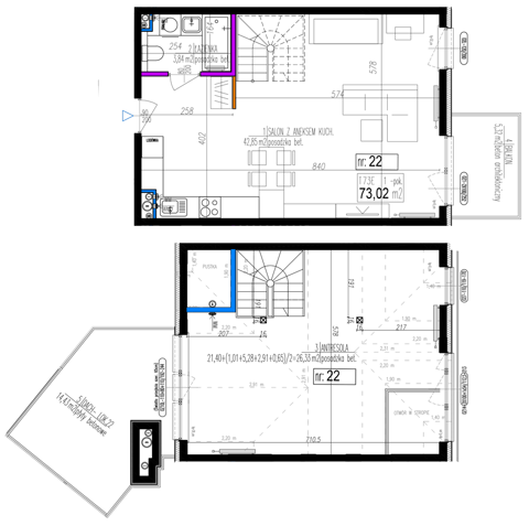 Plan 1 pok. 73m²