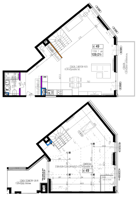 Plan 1 pok. 109m²