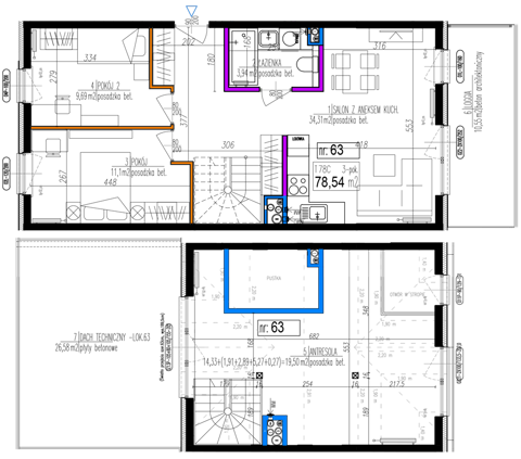 Plan 3 pok. 79m²