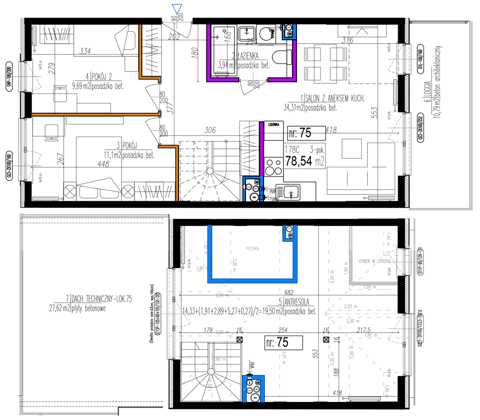Plan 3 pok. 79m²