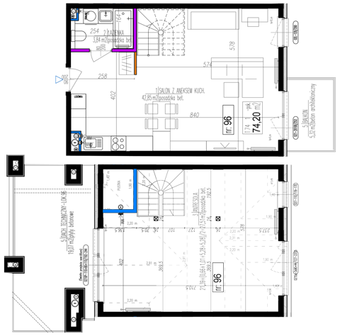 Plan 1 pok. 74m²