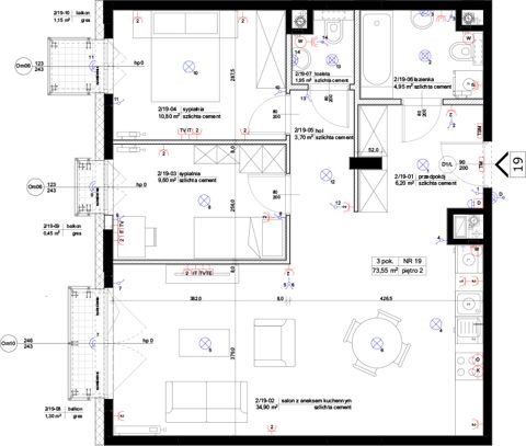 Plan 3 pok. 74m²