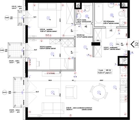 Plan 3 pok. 74m²