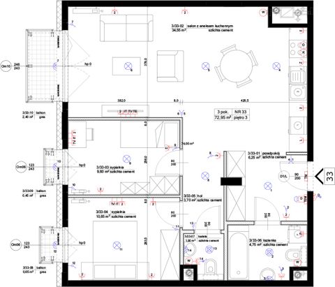 Plan 3 pok. 73m²