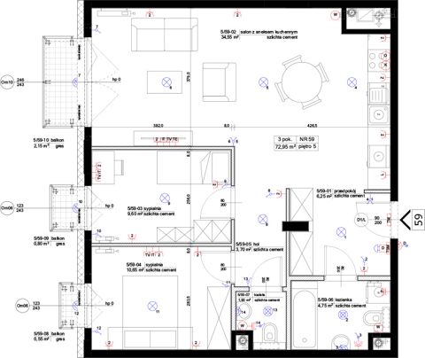 Plan 3 pok. 73m²