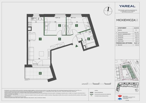 Plan 3 pok. 64m²