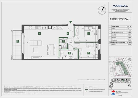 Plan 3 pok. 76m²