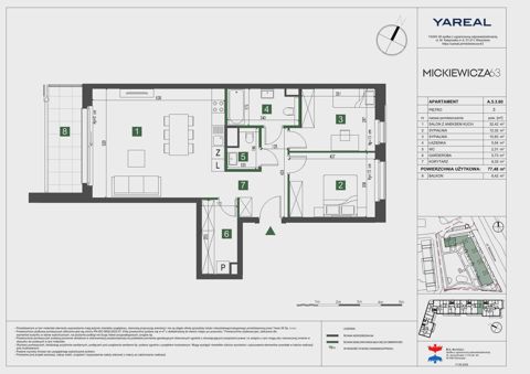 Plan 3 pok. 77m²