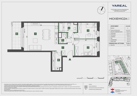 Plan 3 pok. 77m²
