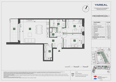 Plan 3 pok. 77m²