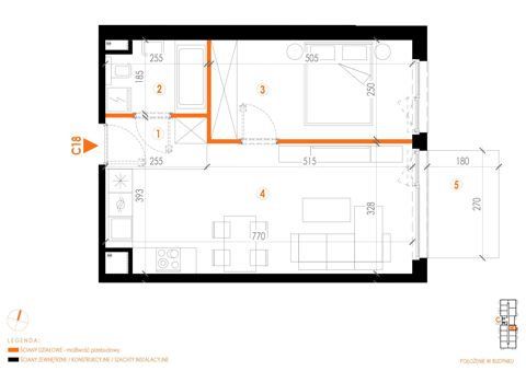 Plan 2 pok. 43m²