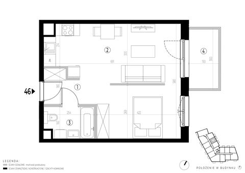 Plan 1 pok. 38m²