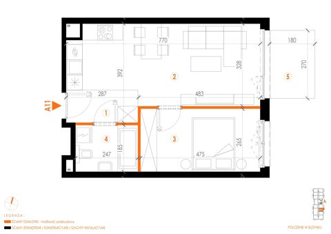 Plan 2 pok. 43m²