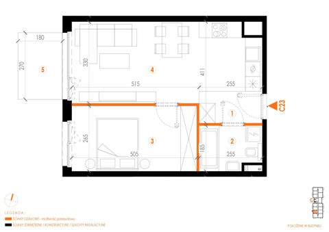 Plan 2 pok. 44m²