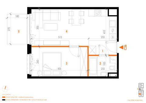Plan 2 pok. 44m²