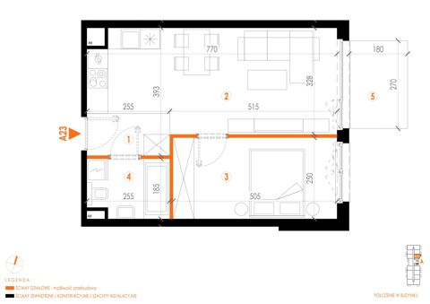 Plan 2 pok. 43m²