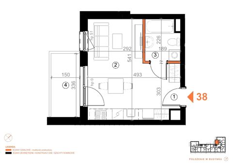 Plan 1 pok. 25m²