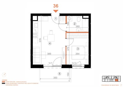 Plan 2 pok. 36m²
