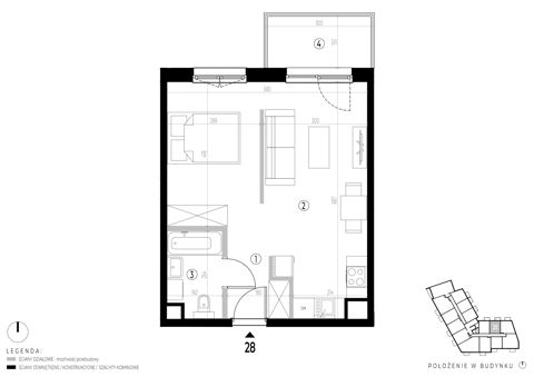 Plan 1 pok. 38m²