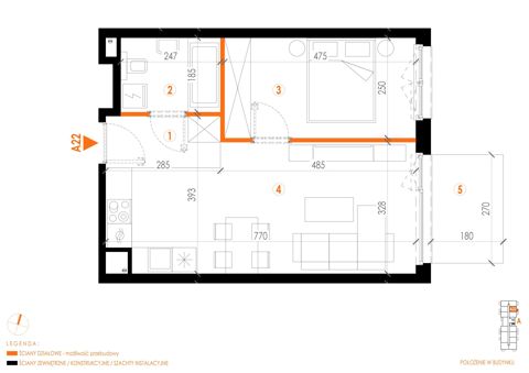 Plan 2 pok. 43m²