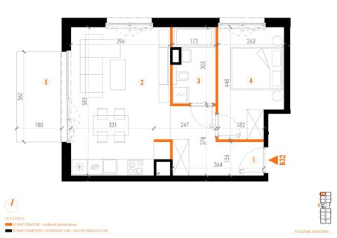 Plan 2 pok. 46m²