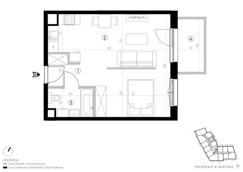 Plan 1 pok. 38m²