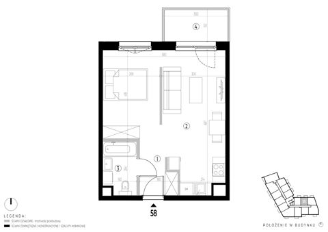 Plan 1 pok. 38m²