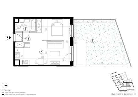 Plan 1 pok. 38m²