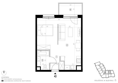 Plan 1 pok. 38m²