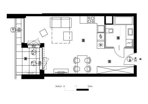 Plan 1 pok. 37m²