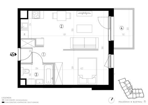 Plan 1 pok. 38m²
