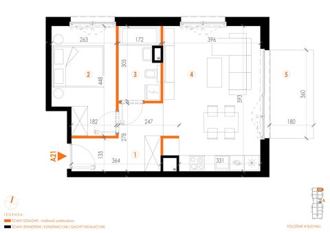 Plan 2 pok. 46m²