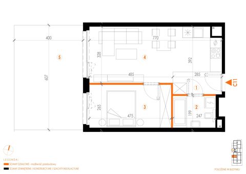 Plan 2 pok. 43m²