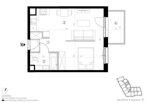 Plan 1 pok. 38m²
