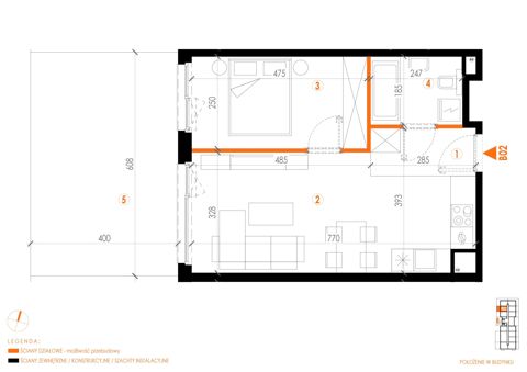 Plan 2 pok. 43m²