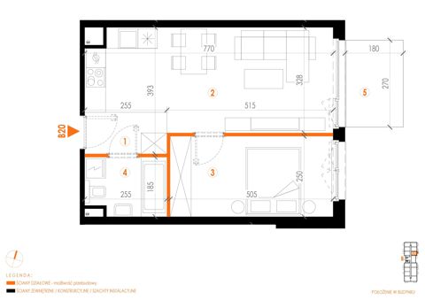 Plan 2 pok. 43m²