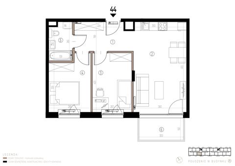 Plan 3 pok. 55m²