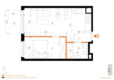 Plan 2 pok. 43m²