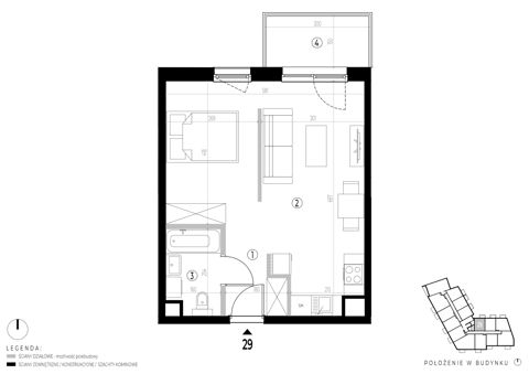 Plan 1 pok. 38m²