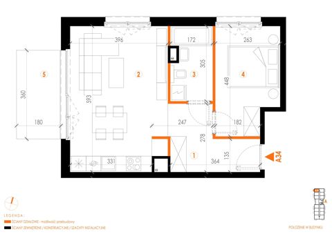 Plan 2 pok. 46m²
